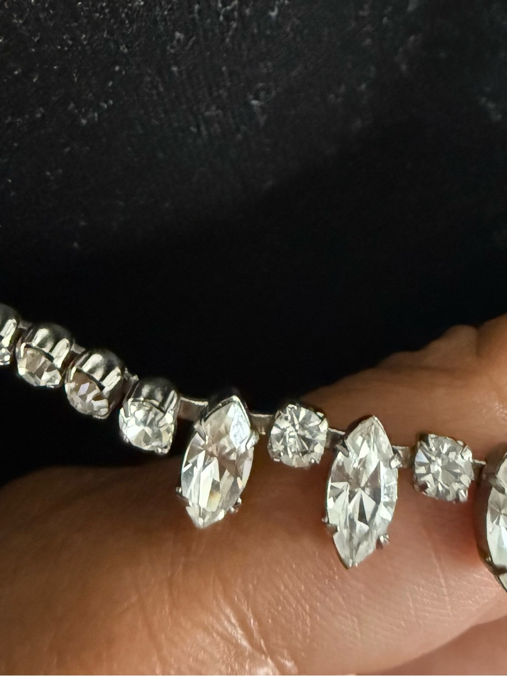 Signed Weiss Mid-Century Rhinestone Choker Vintage 1950s Glam Necklace - Picture 8 of 8